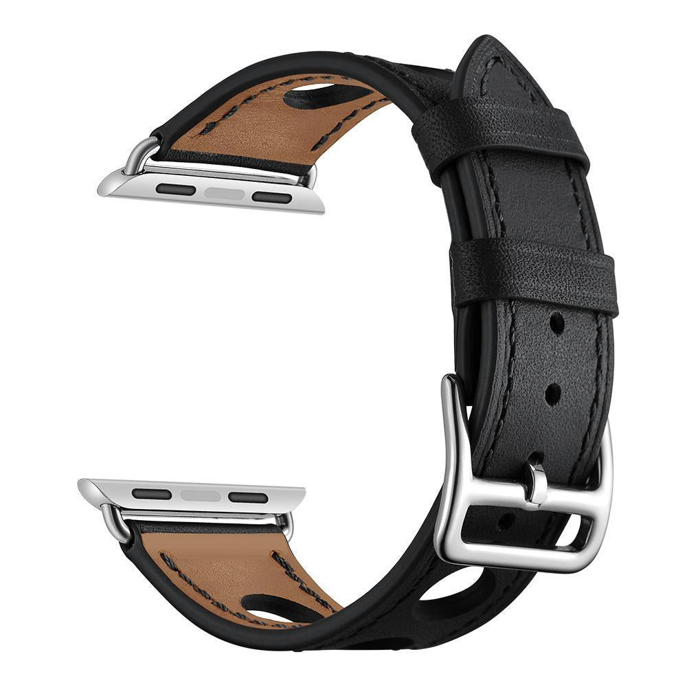 Black Genuine Leather Hollow Style Band