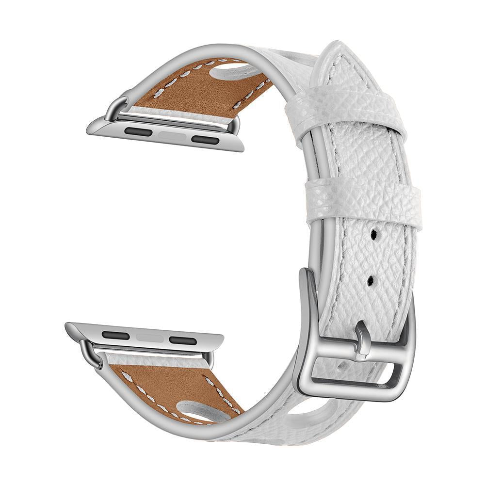 White Genuine Leather Hollow Style Band