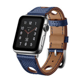 Dark Blue Genuine Leather Hollow Style Band