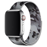 White Camouflage Milanese Apple Watch Band