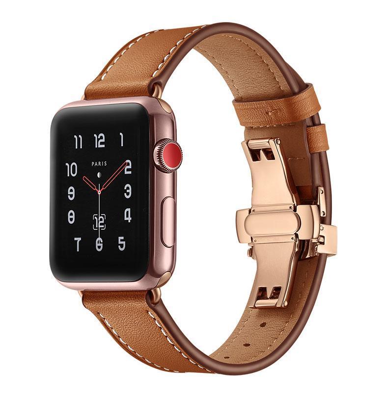 Brown Premium Leather Apple Watch Band