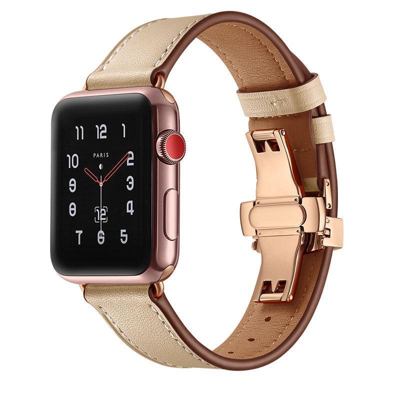Apricot Premium Leather Apple Watch Band