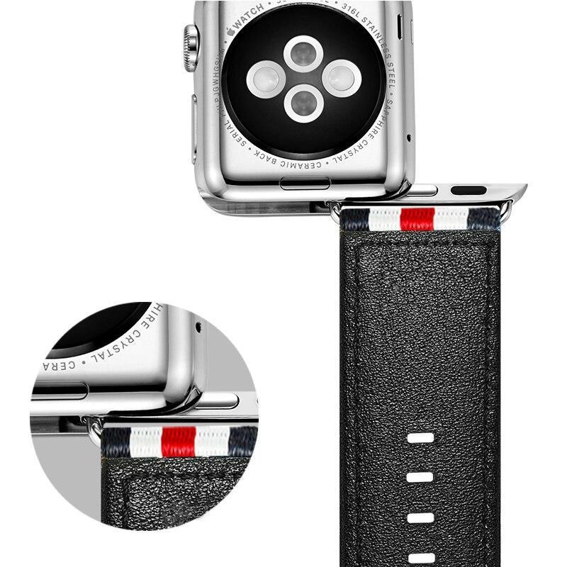 Flag Style Leather & Nylon Bands for Apple Watch - 12 Colors