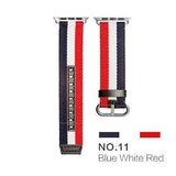 Flag Style Leather & Nylon Bands for Apple Watch - 12 Colors