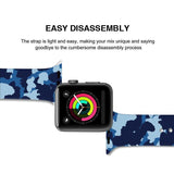 Blue Camouflage Silicone Sports Band for Apple Watch