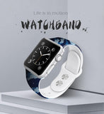 Blue Camouflage Silicone Sports Band for Apple Watch