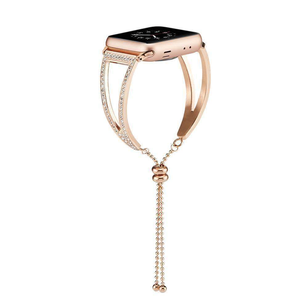 rose gold / For apple watch 42mm Apple Watch Band bling Cuff, Rose gold, Crystal Diamond Strap fits 42mm 38mm  Stainless Steel Bracelet bangle for Iwatch Series 4 3 2 1