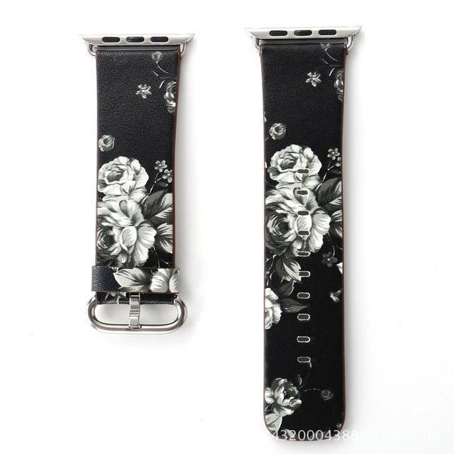 Watchbands 2 / 38mm/40mm Leather strap For Apple Watch  band apple watch 5 4 3 band 44mm/40mm correa iwatch band 42mm/38mm Floral Printed  Bracelet belt