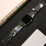 Watchbands 4 / 38mm/40mm leather strap for apple watch band 42mm 38mm 44mm 40mm correa Printing flower bracelet watchband for iwatch pulseira 5/4/3/2/1