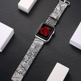 Watchbands 8 / 38mm/40mm leather strap for apple watch band 42mm 38mm 44mm 40mm correa Printing flower bracelet watchband for iwatch pulseira 5/4/3/2/1