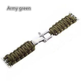 Watchbands Army green / 38mm / 40mm Apple Watch Paracord nylon band, Handmade men army sport strap 5 4 3  44mm 40mm 42mm 38mm, millitary Survival Rope Metal Bolt Clasp