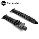 Watchbands Black 1-black / 38MM / 40MM Genuine Leather strap For Apple watch band 44 mm 40mm iWatch band 42mm 38mm Crocodile pattern bracelet Apple watch 5 4 3 2 1