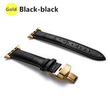 Watchbands Black 2-gold / 38MM / 40MM Genuine Leather strap For Apple watch band 44 mm 40mm iWatch band 42mm 38mm Crocodile pattern bracelet Apple watch 5 4 3 2 1