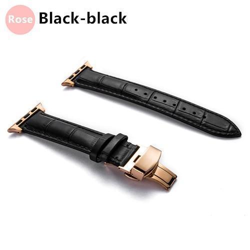 Watchbands Black 2-rose [350852] / 38MM / 40MM Genuine Leather strap For Apple watch band 44 mm 40mm iWatch band 42mm 38mm Crocodile pattern bracelet Apple watch 5 4 3 2 1