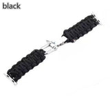 Watchbands black / 38mm / 40mm Apple Watch Paracord nylon band, Handmade men army sport strap 5 4 3  44mm 40mm 42mm 38mm, millitary Survival Rope Metal Bolt Clasp