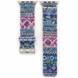 Watchbands blue / 38mm/40mm Floral Printed Leather strap for Apple Watch band 44mm/40mm/42mm/38mm iwatch 5/4/3/2/1 Bracelet leather watchband series 5 4 3 2 1