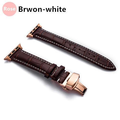 Watchbands Brown 1-rose / 38MM / 40MM Genuine Leather strap For Apple watch band 44 mm 40mm iWatch band 42mm 38mm Crocodile pattern bracelet Apple watch 5 4 3 2 1