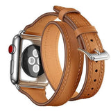 Watchbands Brown / 38mm or 40mm Bracelet Band For Apple Watch Leather Strap 42mm 38mm 44mm 40mm iwatch series5 4 3 2 1 NEW Double Tour loop Wrist Watchband belt