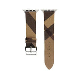 Watchbands Brown / for 38mm apple watch Plaid Pattern Leather strap For Apple Watch band 4 5 44/40mm women/men watches Bracelet bands For iwatch series 3 2 1 42/38mm
