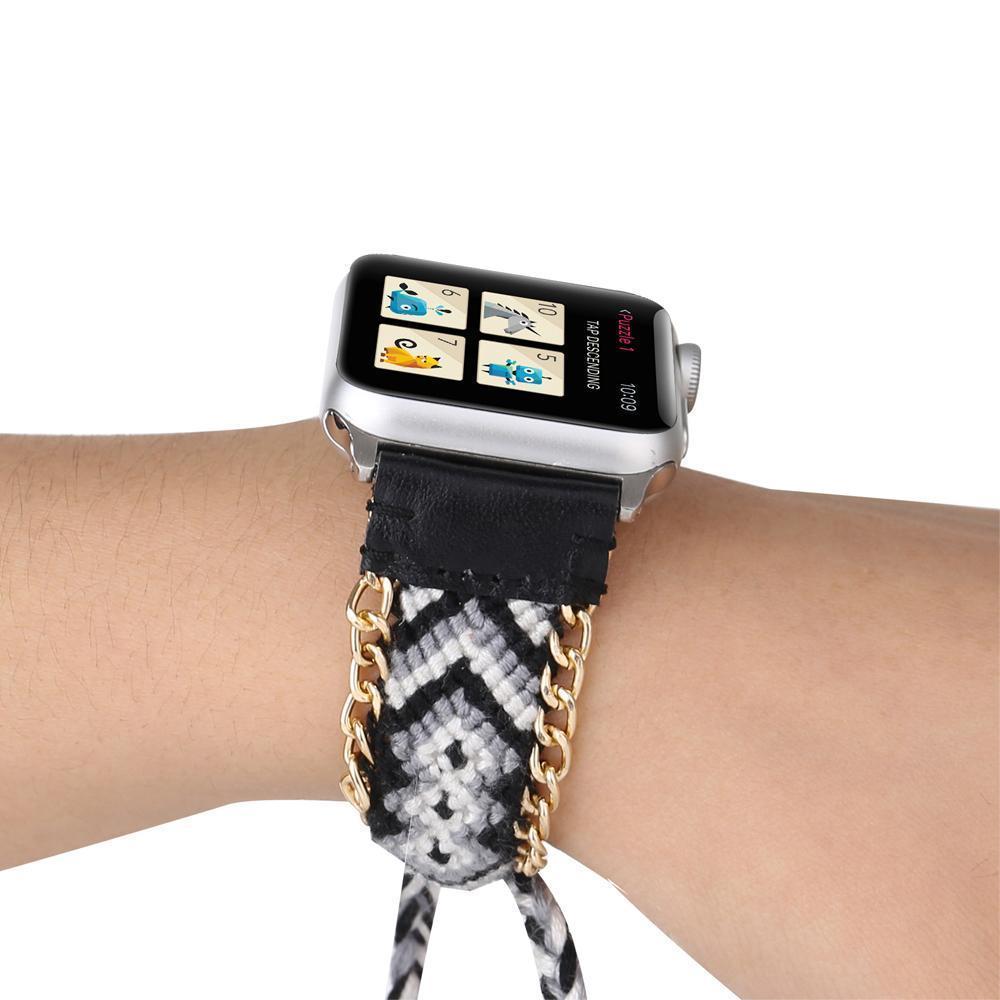 Watchbands China / Black / 38mm or 40mm Handmade friendship Braided rope strap for Apple watch band 44mm 40mm 42mm 38mm bracelet watchbands fits iwatch series 5 4 3 2