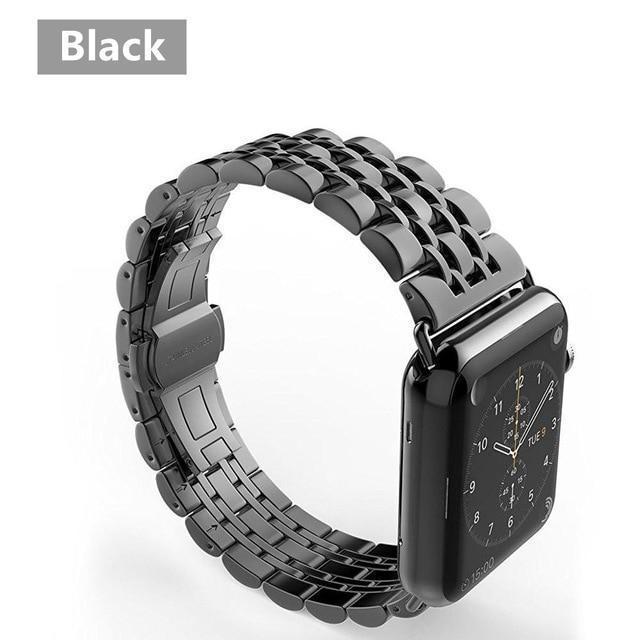 Watchbands China / black band case / 38mm case+Strap For Apple Watch band 42mm 38mm apple watch 4 3 5 iwatch band correa Stainless Steel pulseira Butterfly watchband