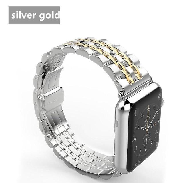 Watchbands China / Gold band case / 38mm case+Strap For Apple Watch band 42mm 38mm apple watch 4 3 5 iwatch band correa Stainless Steel pulseira Butterfly watchband