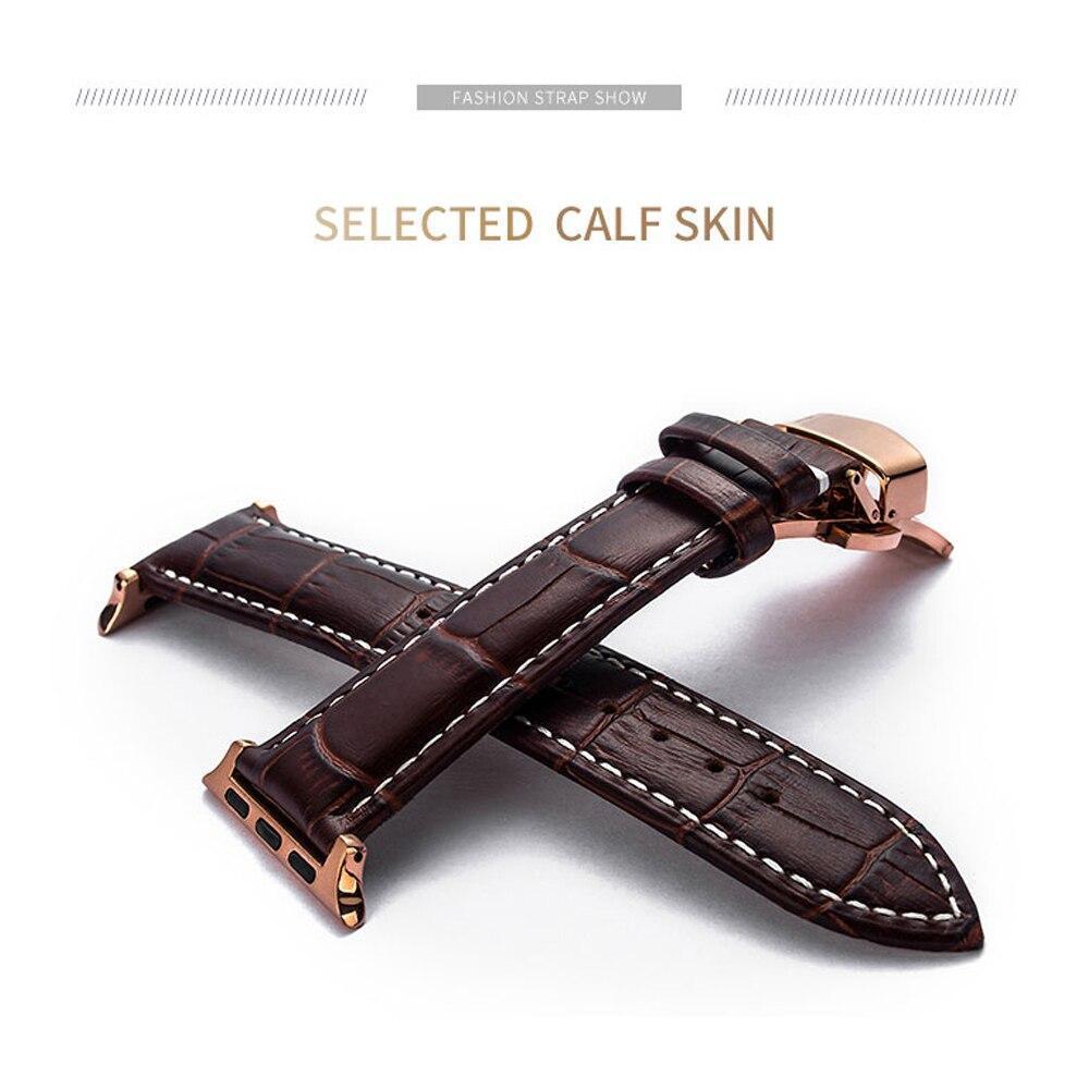 Watchbands Genuine Leather strap For Apple watch band 44 mm 40mm iWatch band 42mm 38mm Crocodile pattern bracelet Apple watch 5 4 3 2 1