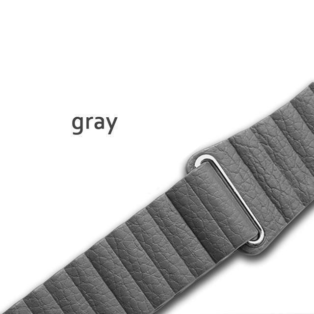 Watchbands grey / 38 mm/40 mm Apple watch band magnetic genuine Leather loop strap,  iwatch 44mm 40mm 42mm 38mm watchband Series 5 4 3