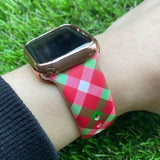 Watchbands Grid pattern / 38mm 40mm SM New Double Side Print Flowers Silicone Band for Apple Watch 38mm 40mm 42mm 44mm Sport Soft Strap Band for iwatch Series 5 4 3 2