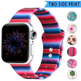 Watchbands Iridescence / 38mm 40mm SM New Double Side Print Flowers Silicone Band for Apple Watch 38mm 40mm 42mm 44mm Sport Soft Strap Band for iwatch Series 5 4 3 2