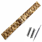 Watchbands Light brown band / black adapter / 38mm Natural Wood Watch Bracelet for Apple Watch Band 38/42mm Luxury Watch Accessories for IWatch Strap Watchband with Adapters