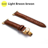 Watchbands Light Brown-G / 38MM / 40MM Genuine Leather strap For Apple watch band 44 mm 40mm iWatch band 42mm 38mm Crocodile pattern bracelet Apple watch 5 4 3 2 1