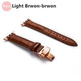 Watchbands Light Brown-R / 38MM / 40MM Genuine Leather strap For Apple watch band 44 mm 40mm iWatch band 42mm 38mm Crocodile pattern bracelet Apple watch 5 4 3 2 1
