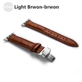 Watchbands Light Brown-S / 38MM / 40MM Genuine Leather strap For Apple watch band 44 mm 40mm iWatch band 42mm 38mm Crocodile pattern bracelet Apple watch 5 4 3 2 1