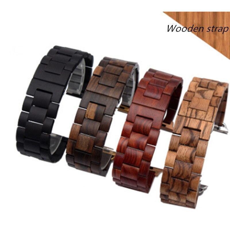 Watchbands Natural Wood Watch Bracelet for Apple Watch Band 38/42mm Luxury Watch Accessories for IWatch Strap Watchband with Adapters