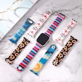 Watchbands New Double Side Print Flowers Silicone Band for Apple Watch 38mm 40mm 42mm 44mm Sport Soft Strap Band for iwatch Series 5 4 3 2