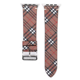 Watchbands Patterned Plaid Leather Wristband Strap for Apple Watch Series 5/4/3/2/1 gen Replacement for iWatch Bands