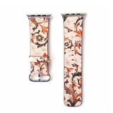 Watchbands pink brown / 38mm/40mm Floral Printed Leather strap for Apple Watch band 44mm/40mm/42mm/38mm iwatch 5/4/3/2/1 Bracelet leather watchband series 5 4 3 2 1