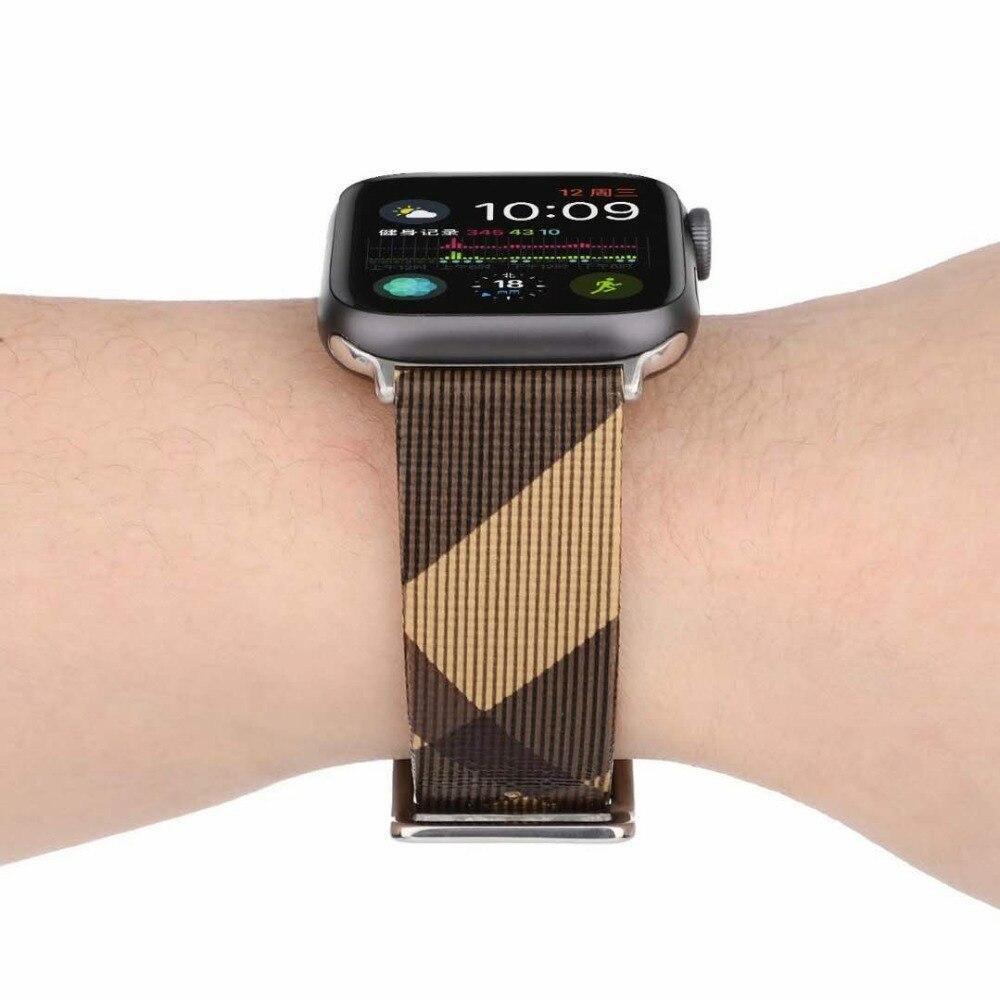 Watchbands Plaid Pattern Leather strap For Apple Watch band 4 5 44/40mm women/men watches Bracelet bands For iwatch series 3 2 1 42/38mm