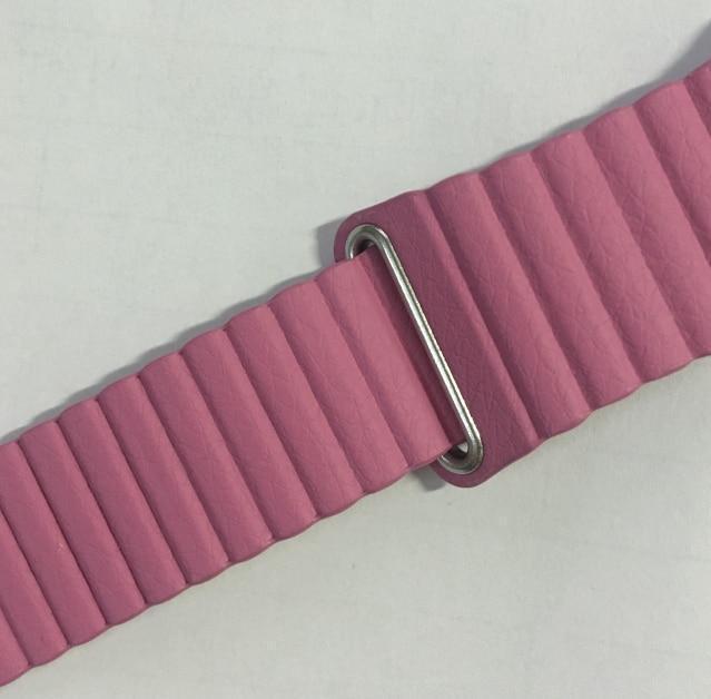 Watchbands rose pink / 38 mm/40 mm Apple watch band magnetic genuine Leather loop strap,  iwatch 44mm 40mm 42mm 38mm watchband Series 5 4 3