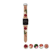 watches Antique Rose / 38mm/40mm Original Design Trend Print Leather Band for iwatch Strap Series 1 2 3 4 Flower Design Wrist Watch Bracelet for Apple Watch Band 44mm/ 40mm/ 42mm/ 38mm