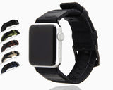 Watches Apple Watch band Canvas Leather Strap black adapator, 44mm/ 40mm/ 42mm/ 38mm iwatch Series 1 2 3 4 5 Woven Nylon sport wrist bracelet iwatch watchband, USA Fast Shipping