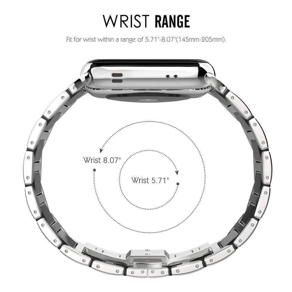 Watches Apple Watch Series 5 4 3 2 Band, Ceramic Stainless Steel link Strap 38mm, 40mm, 42mm, 44mm - US Fast Shipping