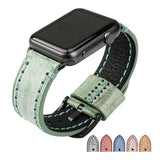 Watches Apple Watch Series 5 4 3 2 Band, Green Genuine Leather Watchband Watch Accessories Bracelet Wristband 38mm, 40mm, 42mm, 44mm