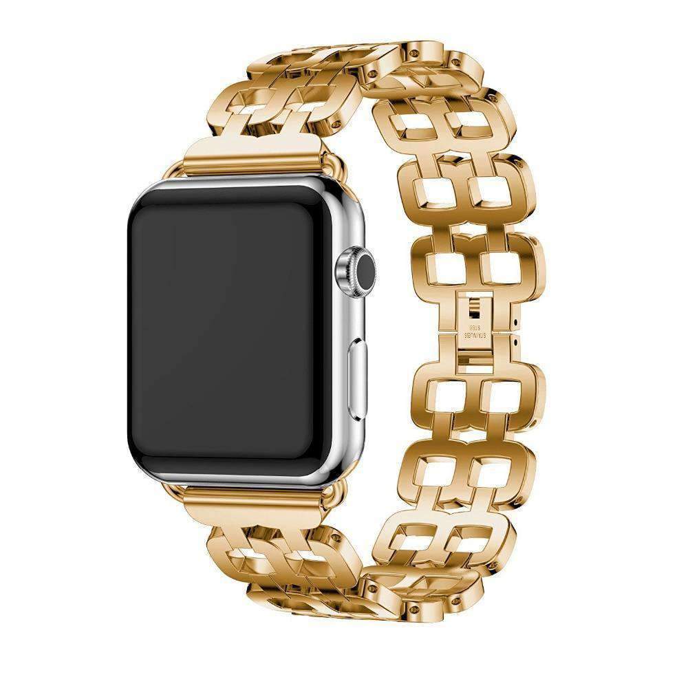 Watches Apple Watch Series 5 4 3 2 Band, Luxury Metal Strap stainless Steel Link Bracelet Wrist Bands 38mm, 40mm, 42mm, 44mm - US Fast Shipping