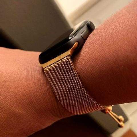 Watches Apple Watch Series 5 4 3 2 Band, Milanese adjustable Mesh Loop Cuff Stainless Steel Bracelet fits 38mm, 40mm, 42mm, 44mm