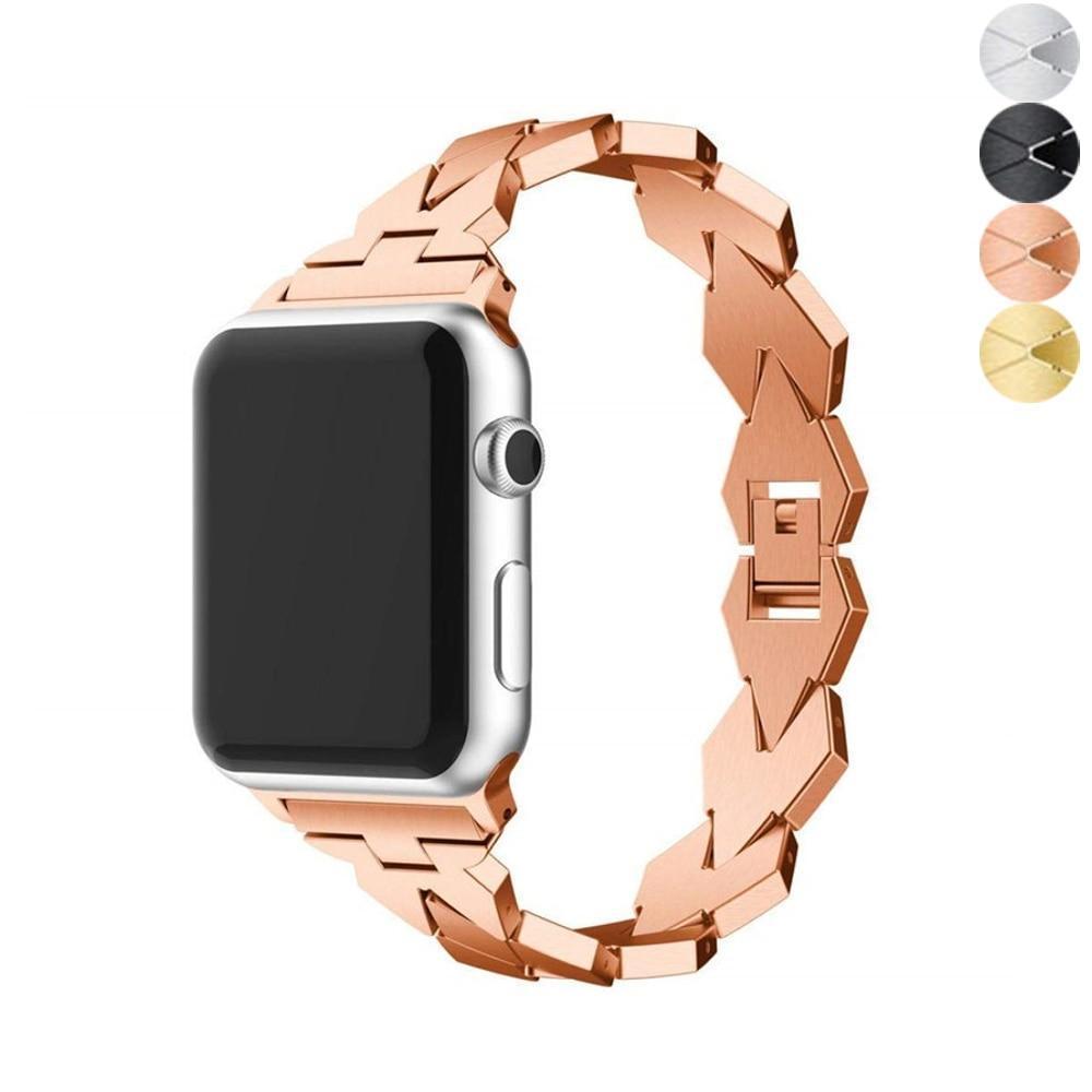 Watches Apple Watch Series 5 4 3 2 Band, Stainless Steel Strap Diamond shape, link bracelet wrist band,  38mm, 40mm, 42mm, 44mm - USA Fast Shipping