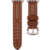 Watches Apple Watch Series 5 4 3 2 Band, Vintage Handmade Genuine Leather Strap Thread Bracelet 38mm, 40mm, 42mm, 44mm