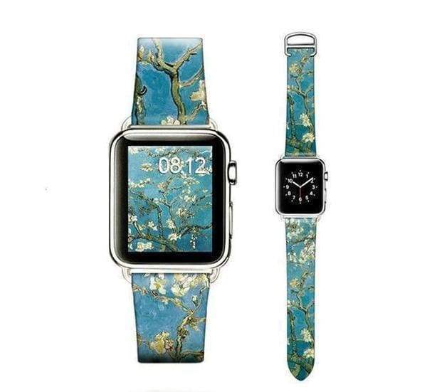 Watches Art Printed Leather Apple watch Band for iwatch Strap Series 1 2 3 4,  44mm/ 40mm/ 42mm/ 38mm