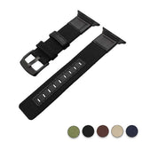 Watches black / 38mm/40mm Apple Watch band Canvas Leather Strap black adapator, 44mm/ 40mm/ 42mm/ 38mm iwatch Series 1 2 3 4 Wove Nylon sport wrist bracelet iwatch watchband, USA Fast Shipping